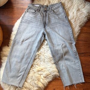 Zara Light Gray Straight Leg Jeans
